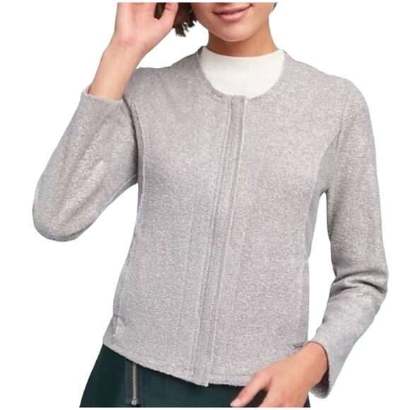 Anthropologie Dolan Left Coast Collection Silver Shimmer Zip Cardigan - Size XS - Picture 8 of 10